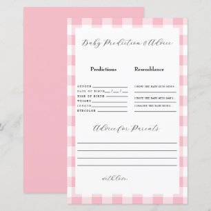 Lámina Predicciones de bebé de Gingham rosa