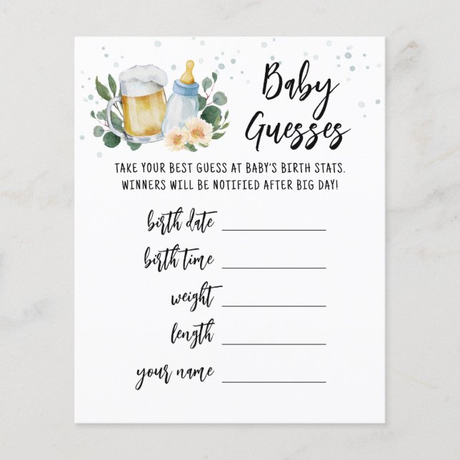 Lámina Predicciones de bebe de vegetación: bebé se está p (Anverso)