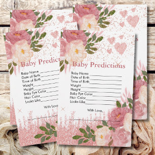 Lámina Predicciones De Bebé Glitz Y Glam Pink Sparkle Shi