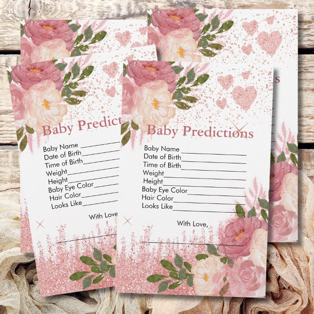 Lámina Predicciones De Bebé Glitz Y Glam Pink Sparkle Shi (Subido por el creador)