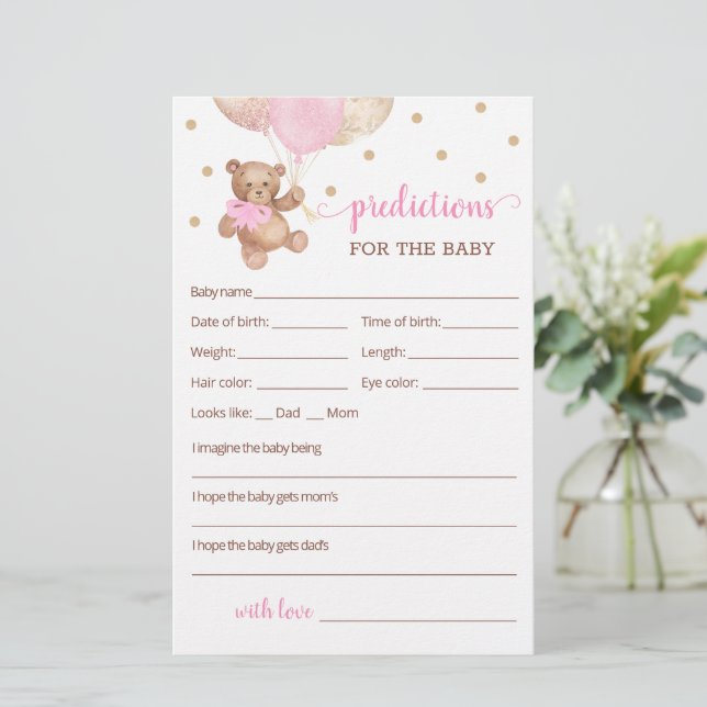 Lámina Predicciones de bebés para el oso de peluche Baby  (Anverso de pie)