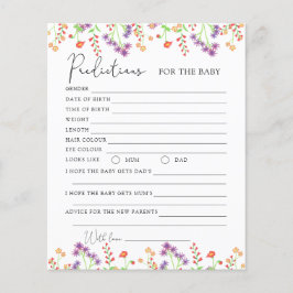 Lámina Predicciones de flores silvestres para el bebé