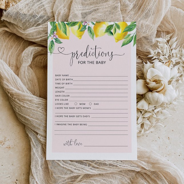 Lámina Predicciones de limón cítrico rosa para el bebé (Subido por el creador)