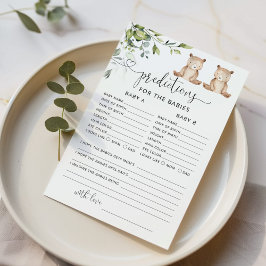 Lámina Predicciones de mellizos de oso eucalipto para beb