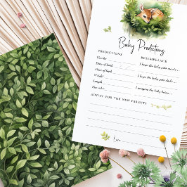 Lámina Predicciones Deer de Baby Shower Game Advice