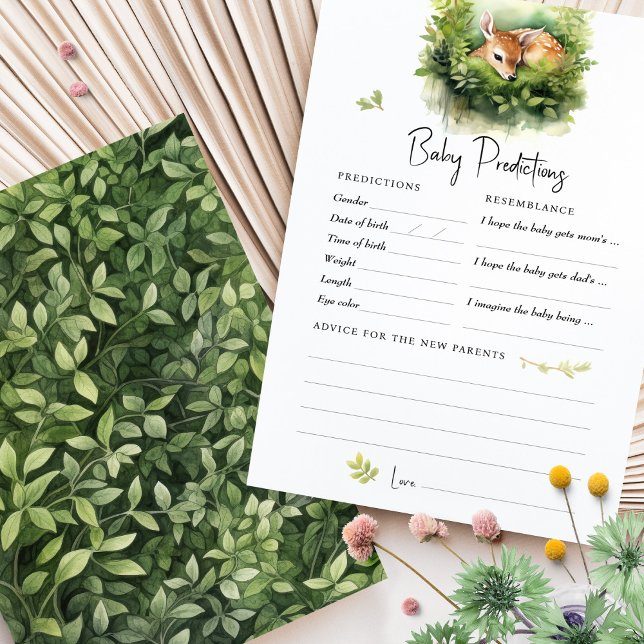 Lámina Predicciones Deer de Baby Shower Game Advice (Subido por el creador)