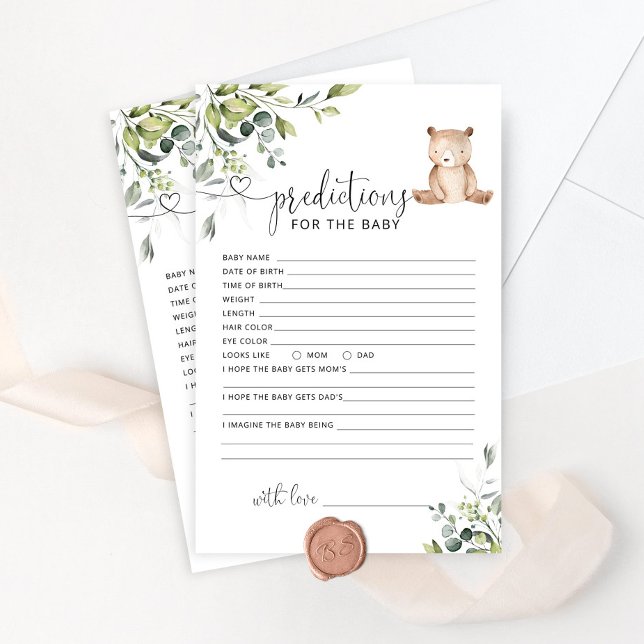 Lámina Predicciones del oso eucalipto para el bebé (Subido por el creador)