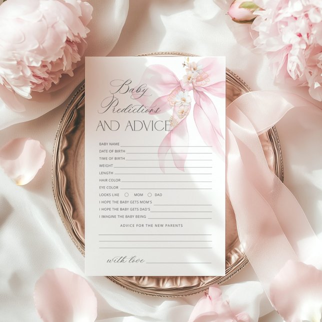 Lámina Predicciones para bebé Floral Bow rosa ducha para  (Subido por el creador)