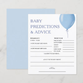 Lámina Predicciones para bebés | Blue Balloon Boy Baby Sh