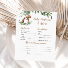 Lámina Predicciones para bebés de jirafa y juego de conse