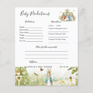 Lámina Predicciones para bebés Juego Baby Shower