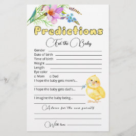 Lámina Predicciones para bebés | Juego Baby Shower