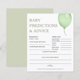 Lámina Predicciones para bebés | Juego de Baby Shower Gre