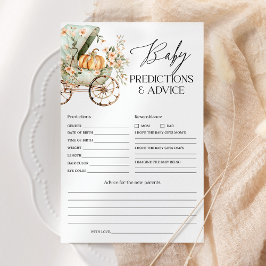 Lámina Predicciones para bebés y Baby Shower de calabaza