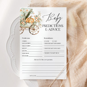 Lámina Predicciones para bebés y Baby Shower de calabaza