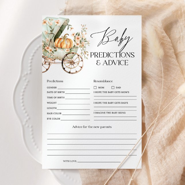 Lámina Predicciones para bebés y Baby Shower de calabaza  (Subido por el creador)