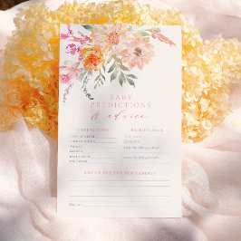 Lámina Predicciones para bebés y consejos Floral de prima