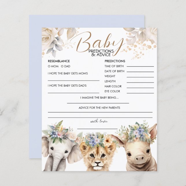 Lámina Predicciones para bebés y consejos para niños Safa (Anverso / Reverso)