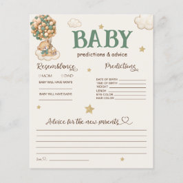 Lámina Predicciones para bebés y globos de oso de consejo