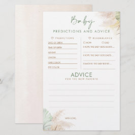 Lámina Predicciones para bebés y juego Baby Shower de con