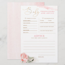 Lámina Predicciones para bebés y juego Baby Shower de con