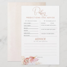 Predicciones para bebés y juego Baby Shower de con