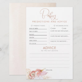 Lámina Predicciones para bebés y juego Baby Shower de con