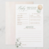 Predicciones para bebés y juego Baby Shower de con