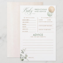 Predicciones para bebés y juego Baby Shower de con