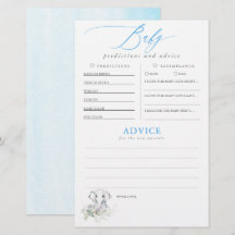 Predicciones para bebés y juego Baby Shower de con