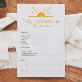 Lámina Predicciones Para Bebés Y Juego Baby Shower De Con