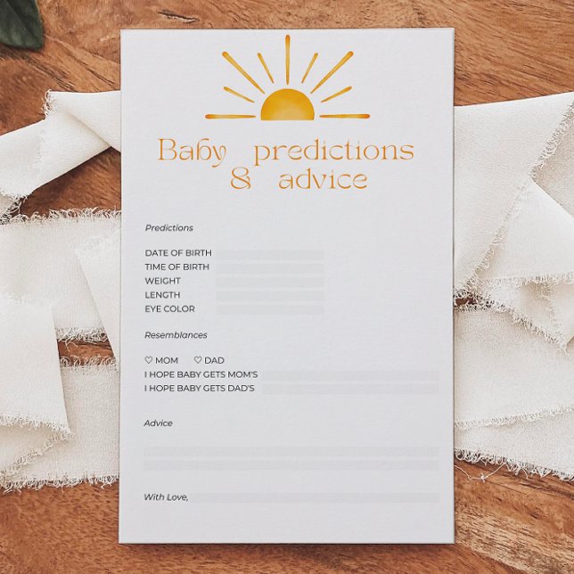 Lámina Predicciones Para Bebés Y Juego Baby Shower De Con (Subido por el creador)