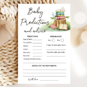 Lámina Predicciones para bebés y juego Baby Shower de con