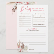 Predicciones para bebés y juego Baby Shower de con