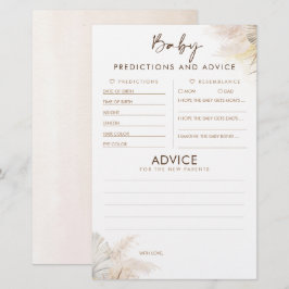 Lámina Predicciones para bebés y juego Baby Shower de con