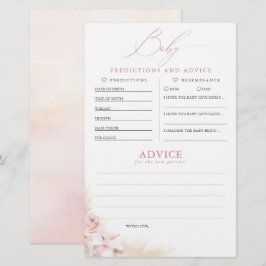 Lámina Predicciones para bebés y juego Baby Shower de con