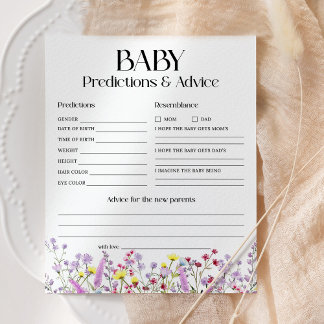 Lámina Predicciones para bebés y recomendaciones Ducha de