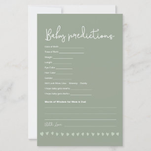 Lámina Predicciones Personalizadas para el Bebe Juego de