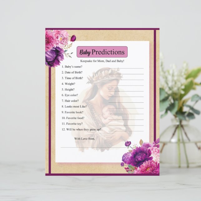 Lámina Predicciones púrpuras para bebés boho (Anverso de pie)