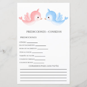Lámina Predicciones sobre la ducha de bebé en español