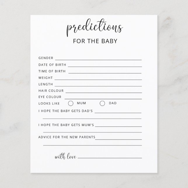 Lámina predicciones y consejos (Anverso)