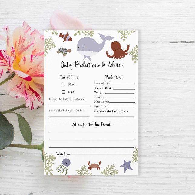 Lámina Predicciones y consejos bajo el mar Baby Shower (Subido por el creador)
