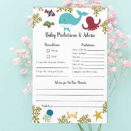 Lámina Predicciones y consejos bajo el mar Baby Shower
