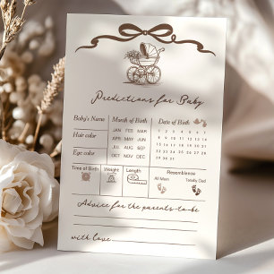 Lámina Predicciones y Consejos Cafe bebe Bow Baby Shower