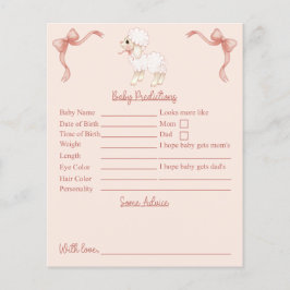 Lámina Predicciones Y Consejos De Baby Shower De Cordero 