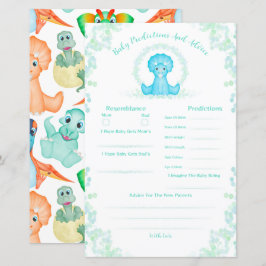 Lámina Predicciones Y Consejos De Baby Shower De Los Dino