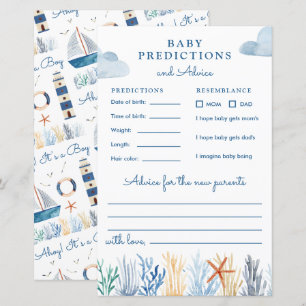 Lámina Predicciones y consejos de Baby Shower náuticos