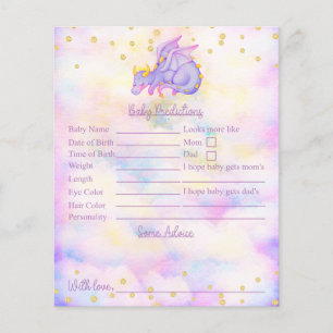 Lámina Predicciones Y Consejos De Baby Shower Purple Drag