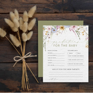 Lámina Predicciones y consejos de Baby Shower sobre flore