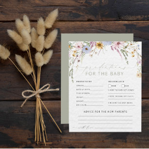 Lámina Predicciones y consejos de Baby Shower sobre flore